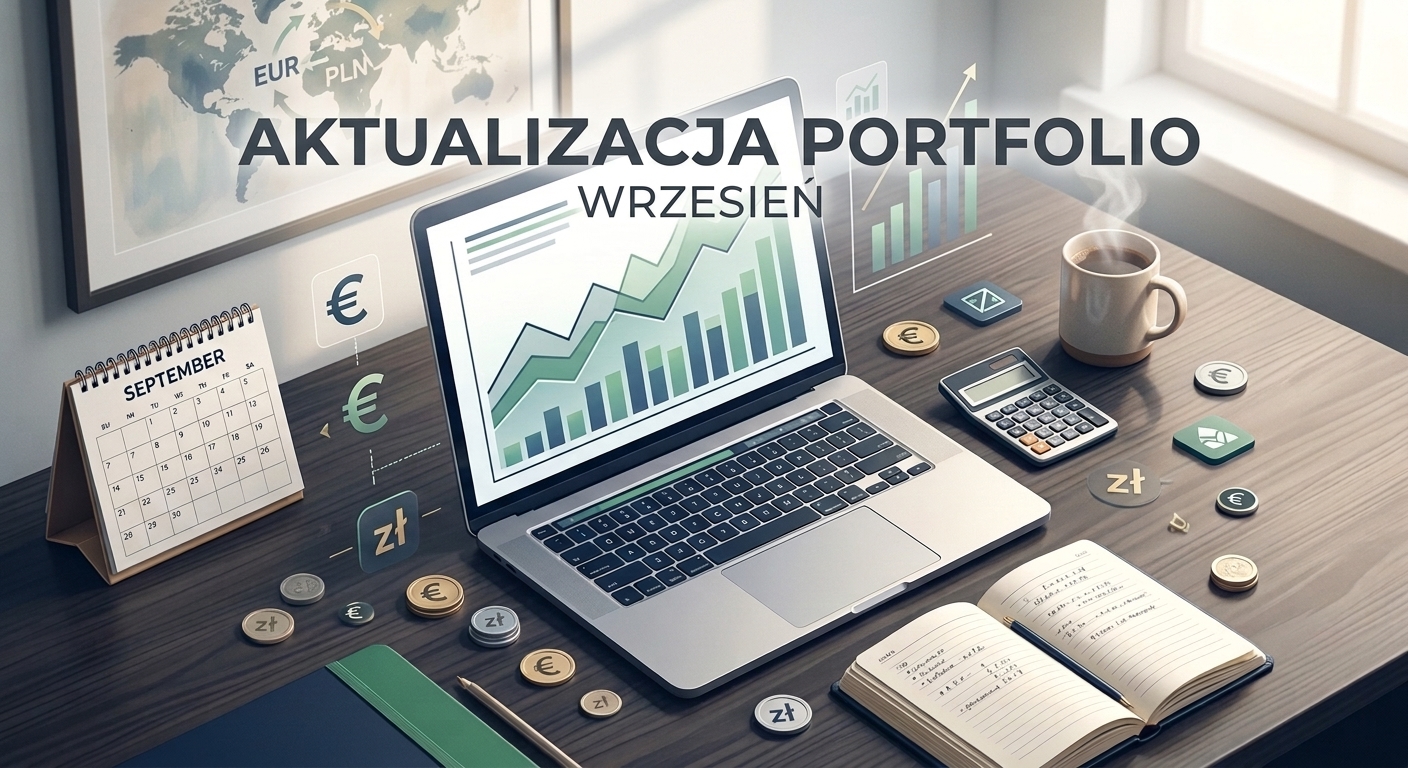 Dodaj duży tytuł AKTUALIZACJA PORTFOLIO oraz niżej podtytuł WRZESIEŃ